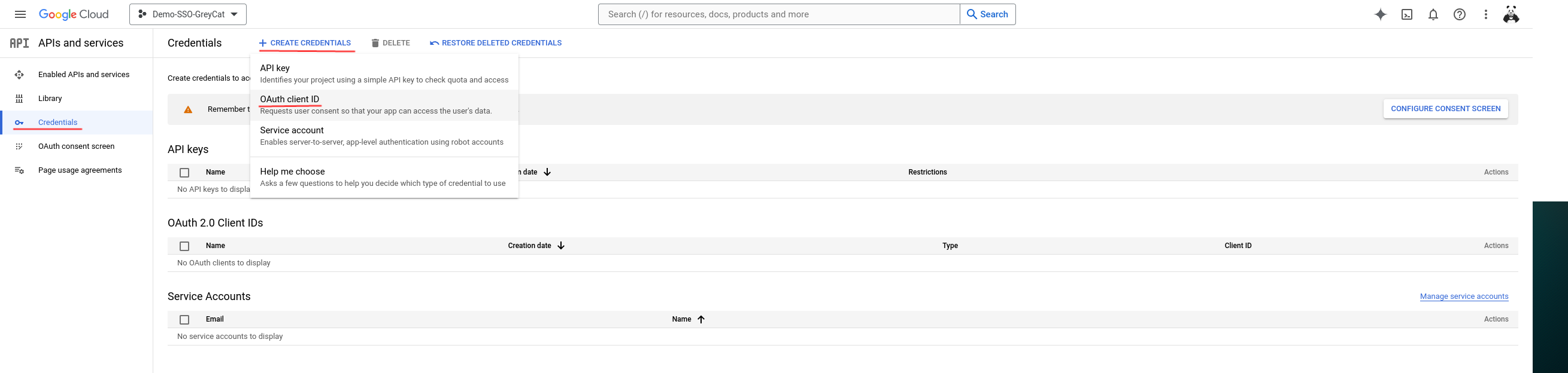 try create credential