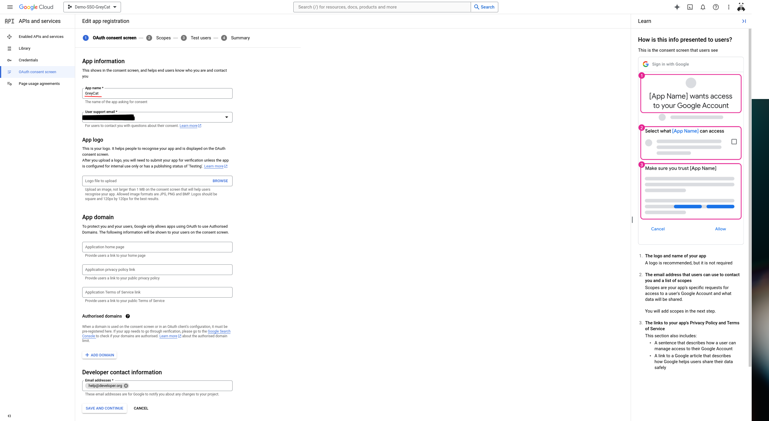 consent page