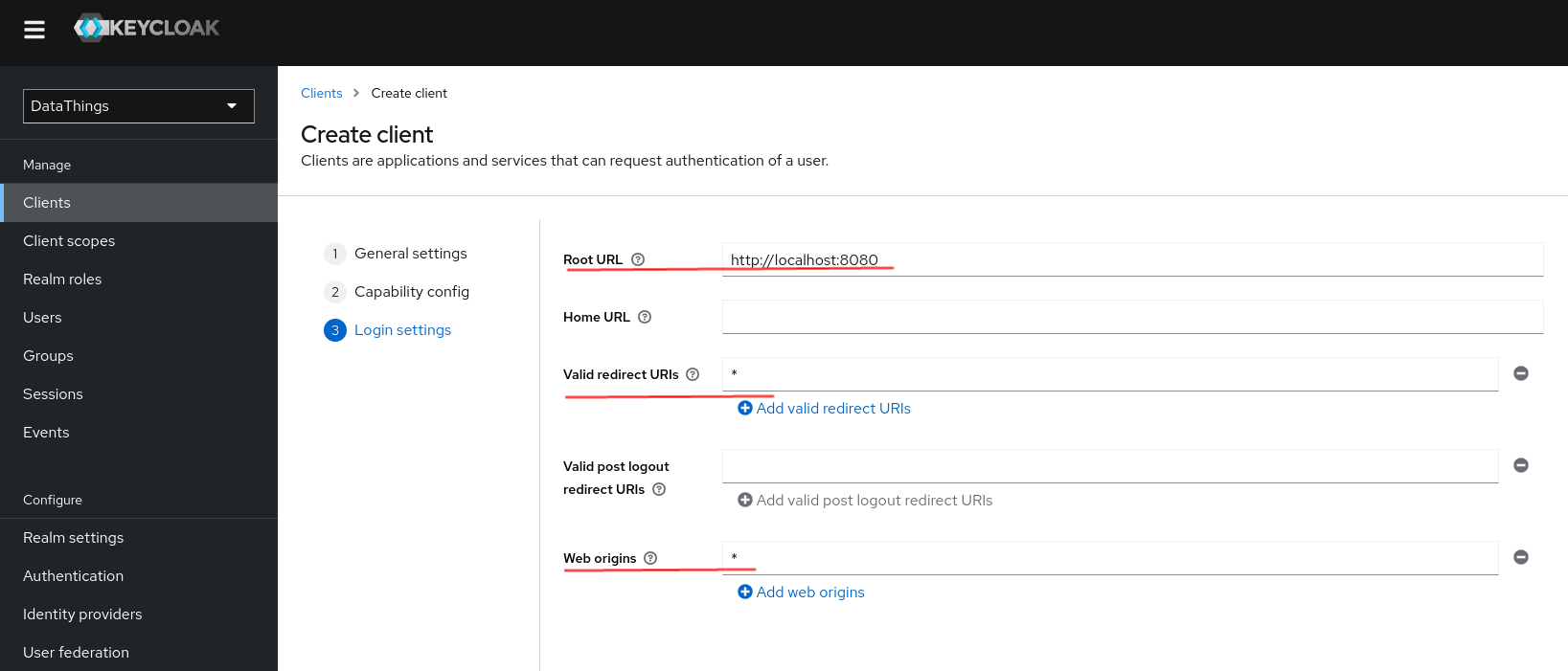 client login settings