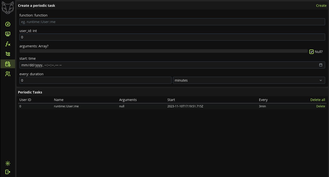 Explorer Periodic Tasks List